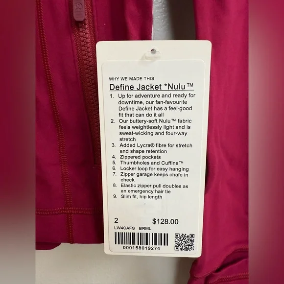 LuluLemon Define Jacket Nulu in Berry Rumble - Picture 3 of 7